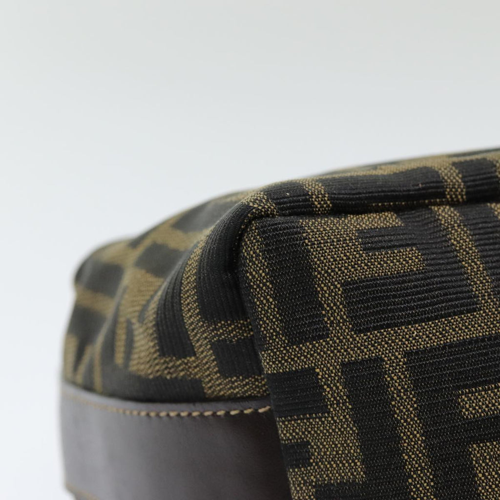 FENDI Zucca Canvas Vanity Pouch Brown Black84312