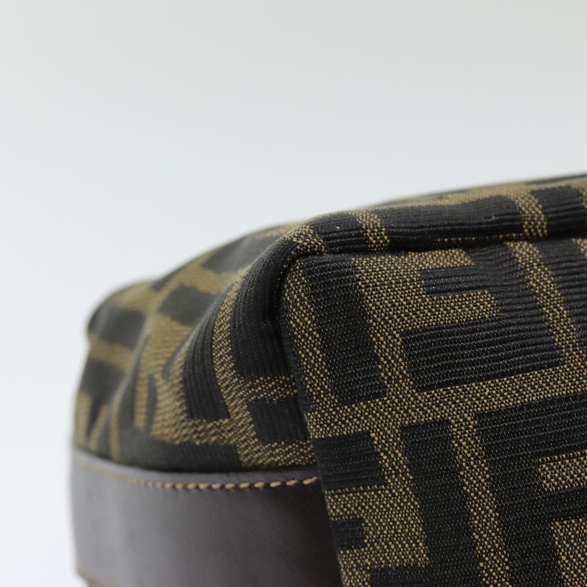 FENDI Zucca Canvas Vanity Pouch Brown Black84312