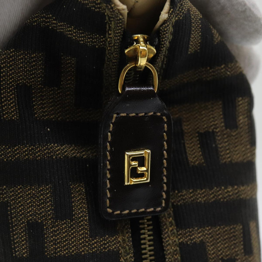 FENDI Zucca Canvas Vanity Pouch Brown Black84312