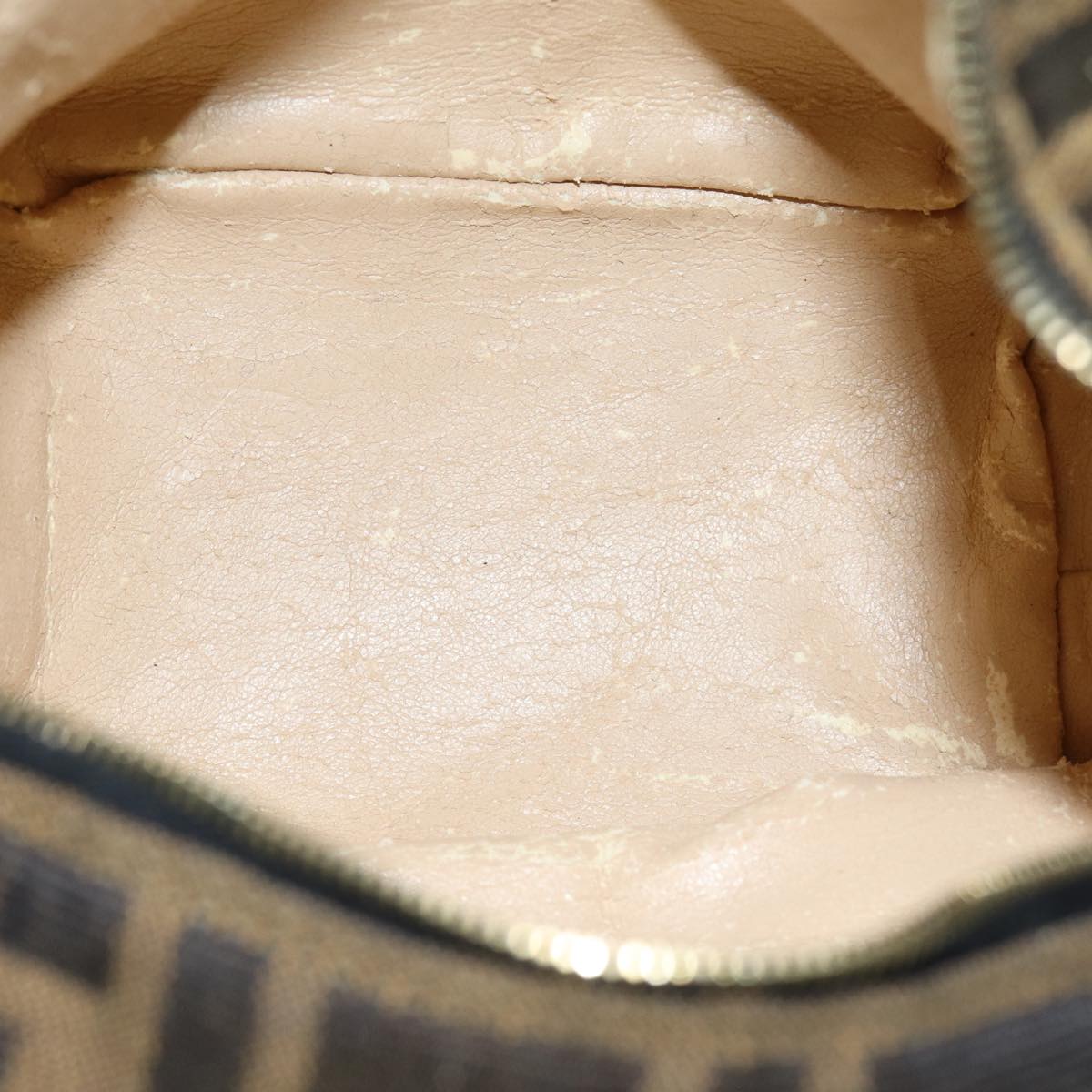 FENDI Zucca Canvas Vanity Pouch Brown Black84312