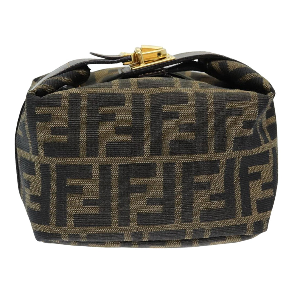 FENDI Zucca Canvas Vanity Pouch Brown Black84312