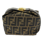 FENDI Zucca Canvas Vanity Pouch Brown Black84312