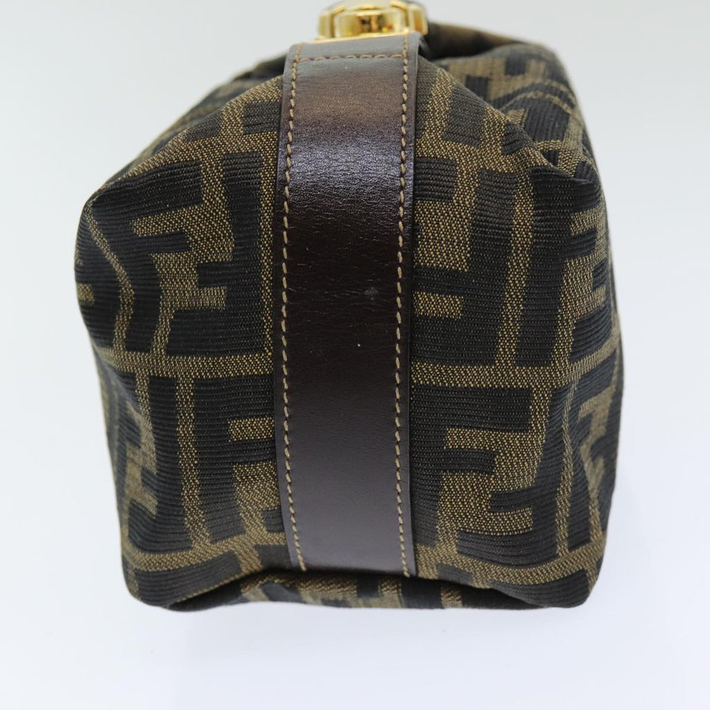 FENDI Zucca Canvas Vanity Pouch Brown Black84312
