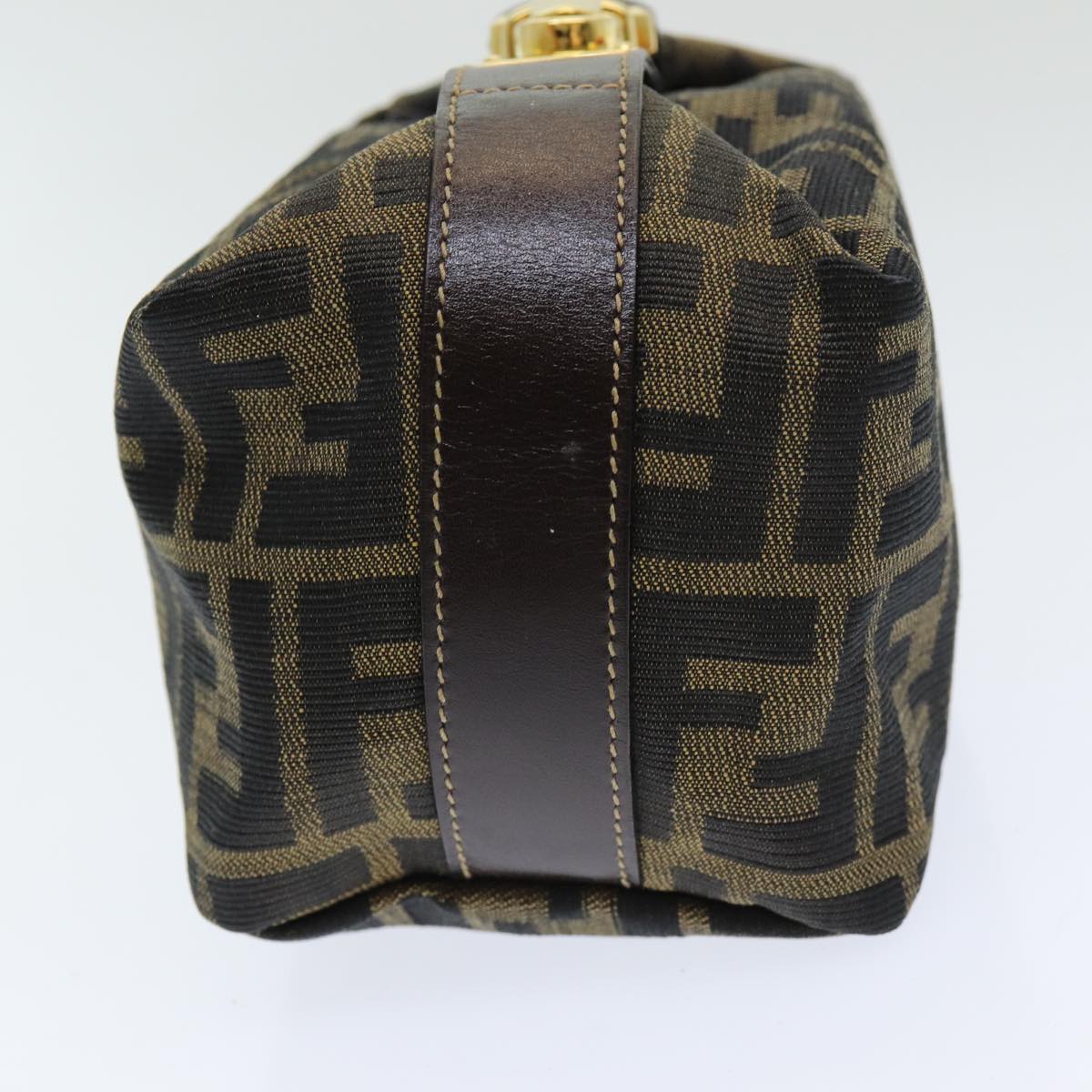 FENDI Zucca Canvas Vanity Pouch Brown Black84312