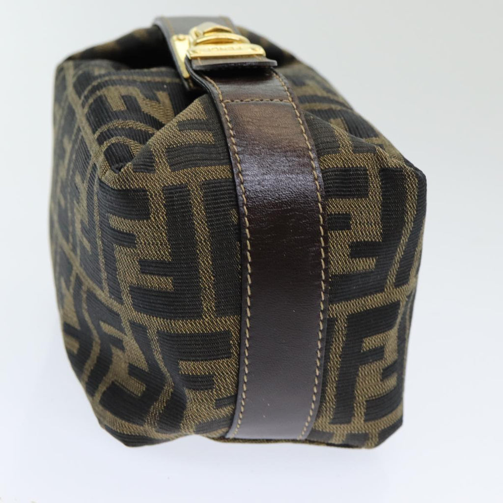 FENDI Zucca Canvas Vanity Pouch Brown Black84312
