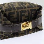 FENDI Zucca Canvas Vanity Pouch Brown Black84312