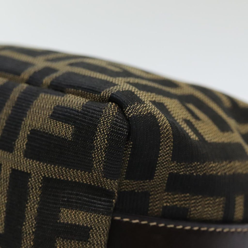 FENDI Zucca Canvas Vanity Pouch Brown Black84312