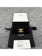 CELINE Triomphe Shiny Calfskin Card Wallet Black