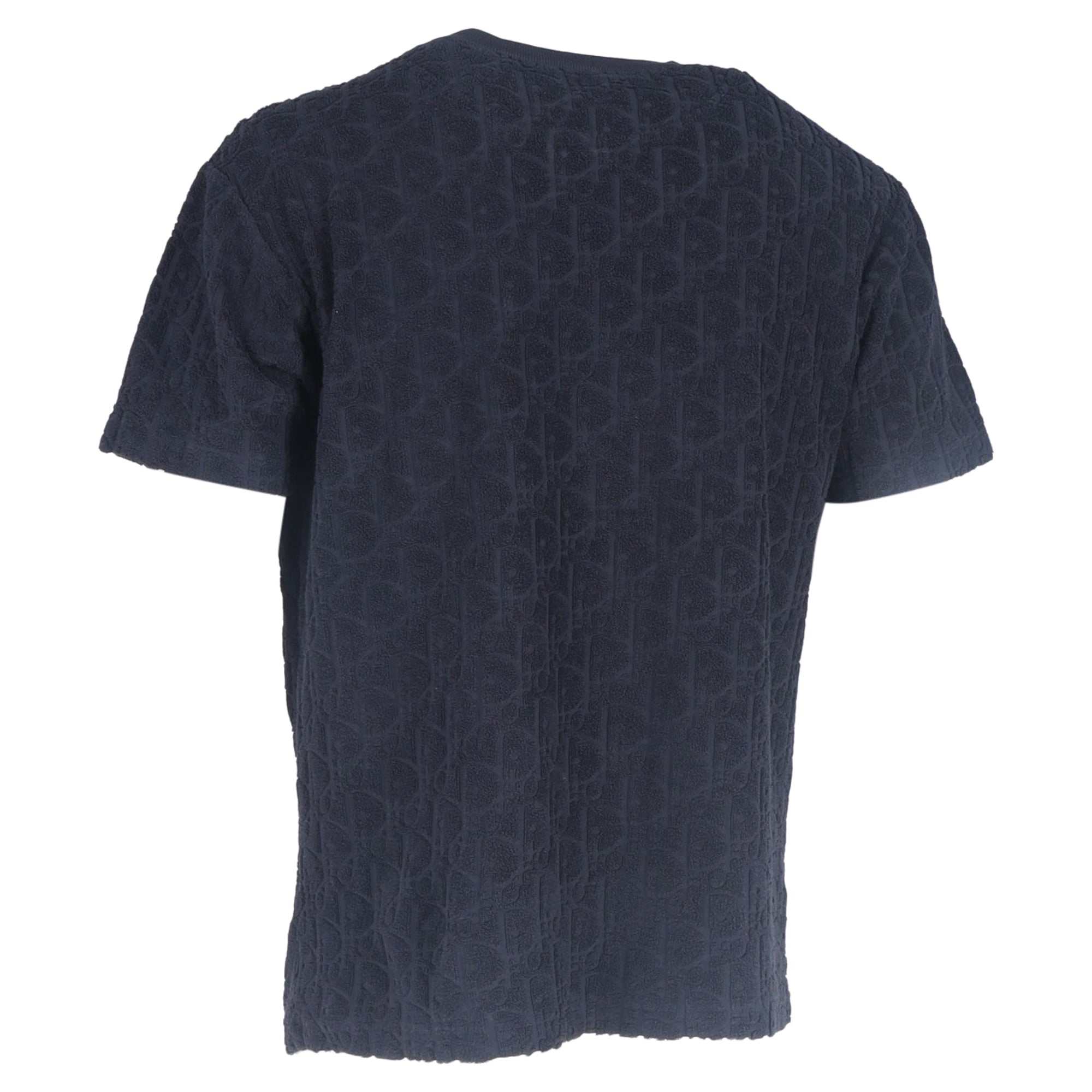 Dior Oblique Crewneck T-Shirt in Navy Blue Cotton