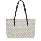 CELINE Macadam Canvas Tote Bag PVC Leather White Auth 84421