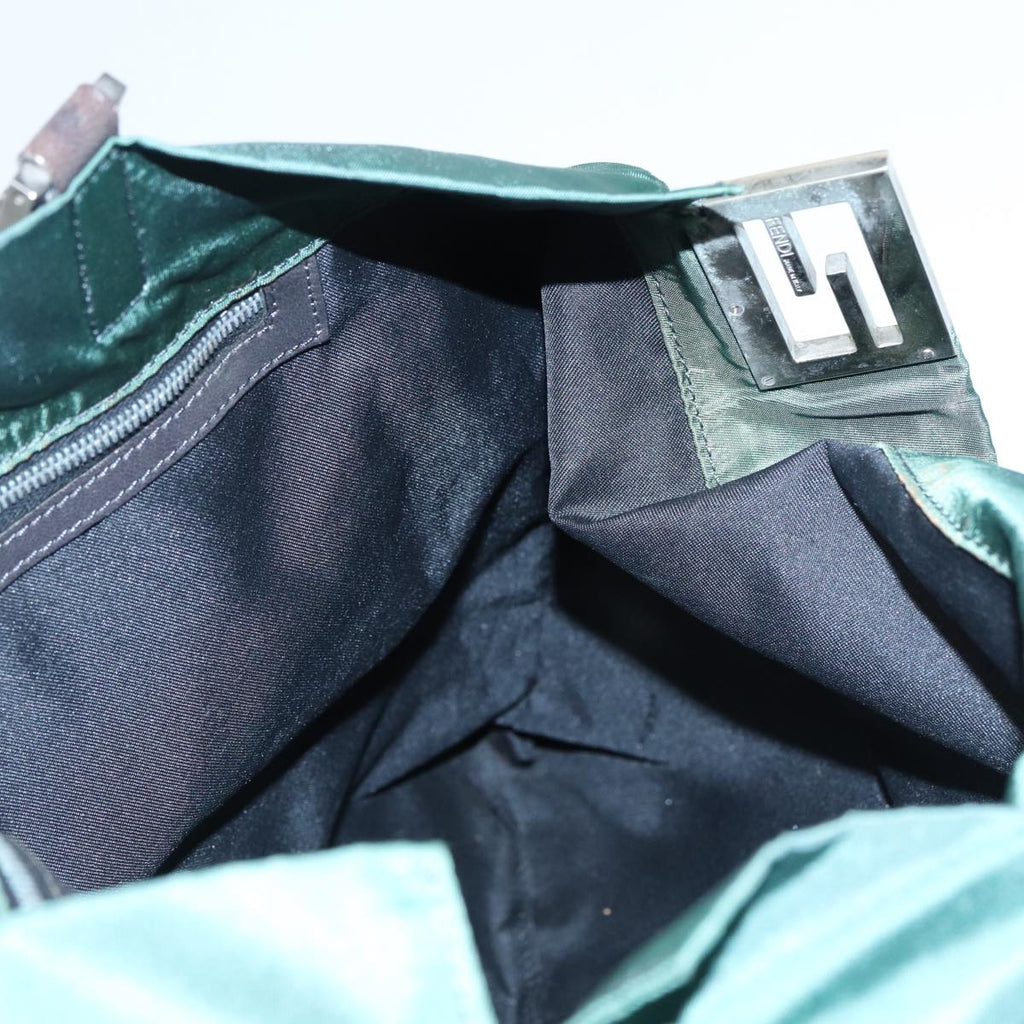 FENDI Tote Bag Nylon Leather Green Brown84445