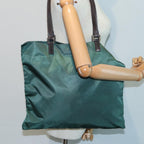 FENDI Tote Bag Nylon Leather Green Brown84445