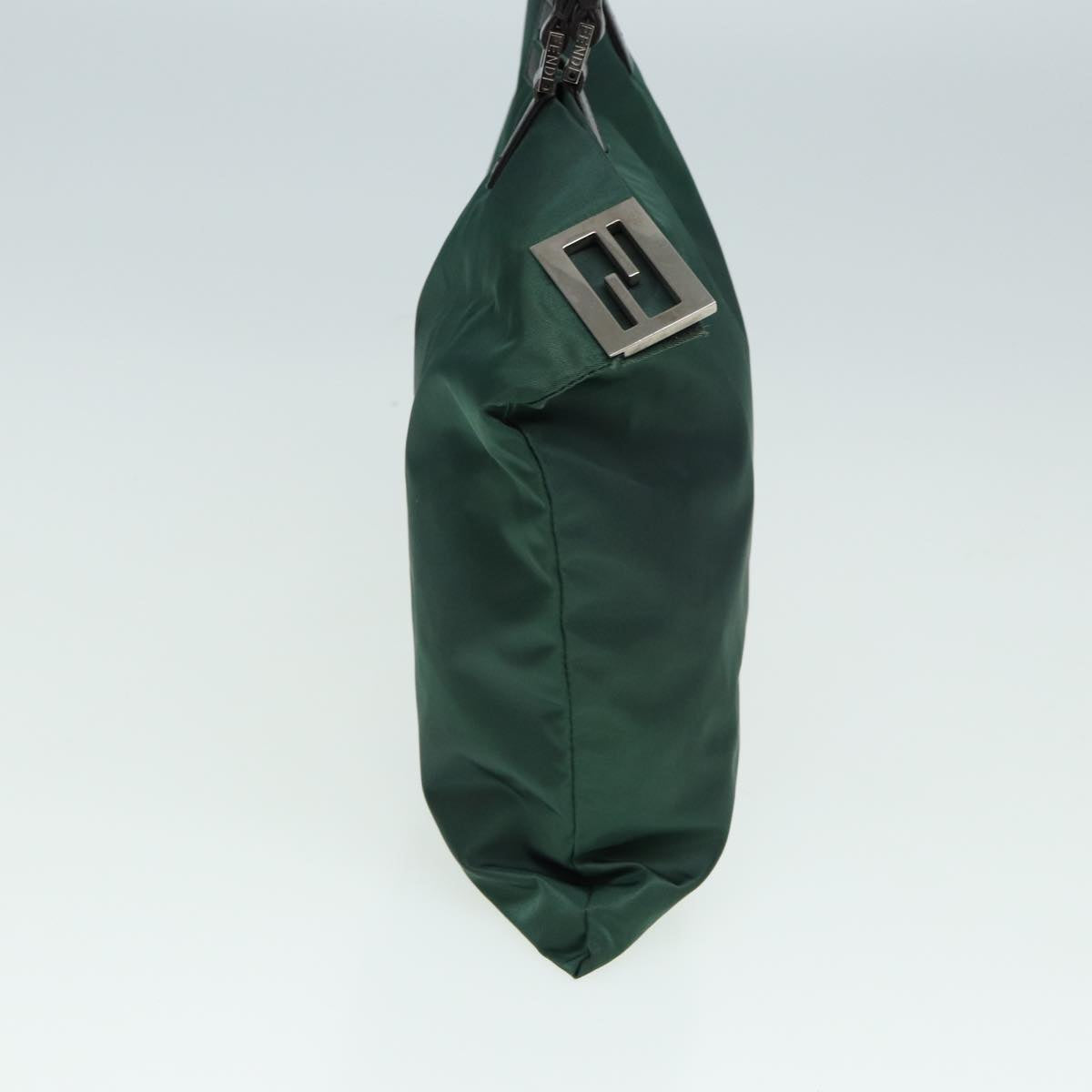 FENDI Tote Bag Nylon Leather Green Brown84445
