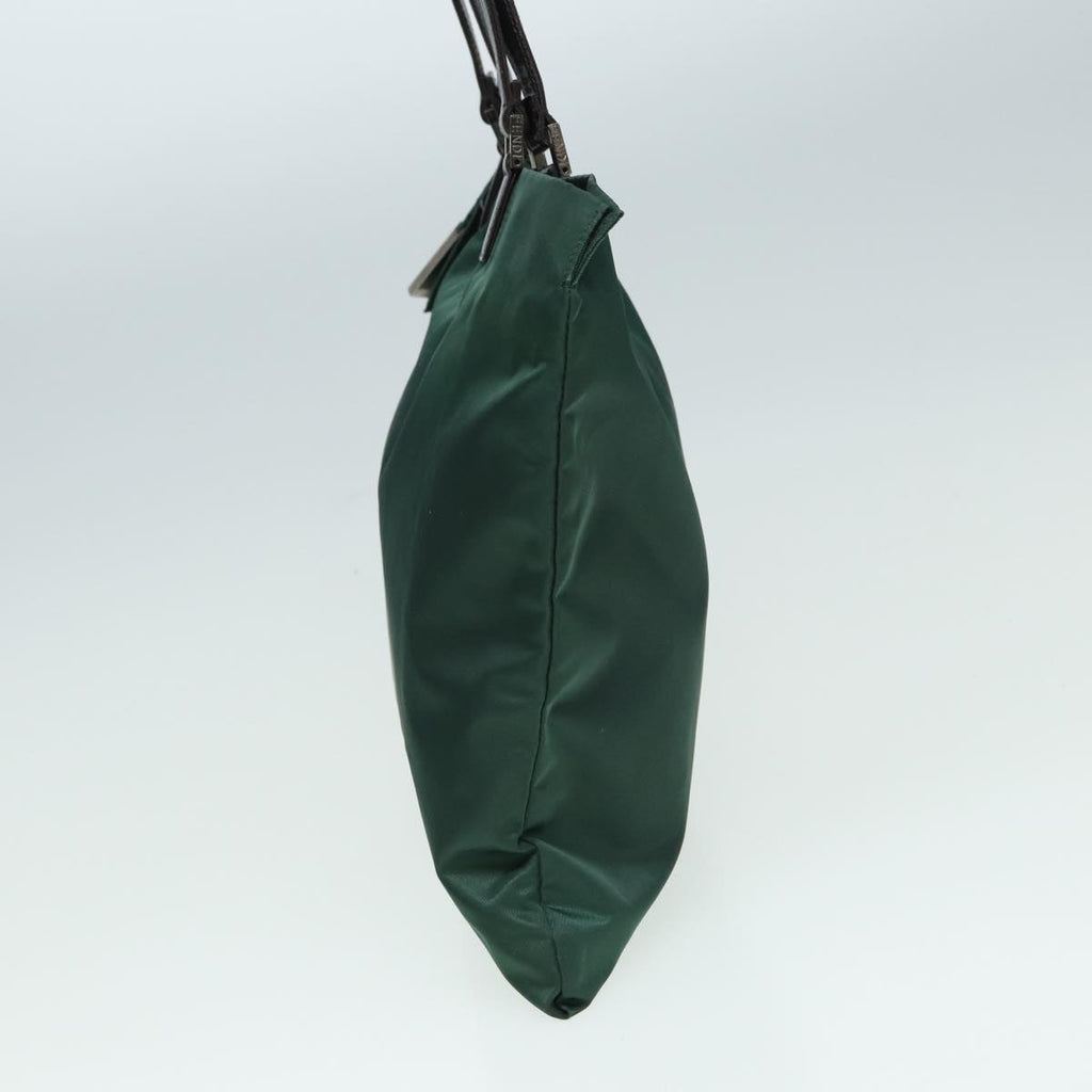 FENDI Tote Bag Nylon Leather Green Brown84445
