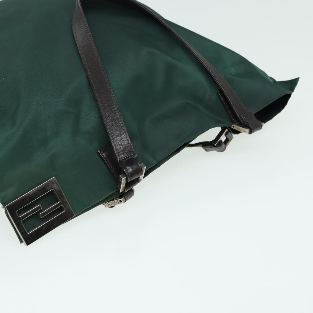 FENDI Tote Bag Nylon Leather Green Brown84445