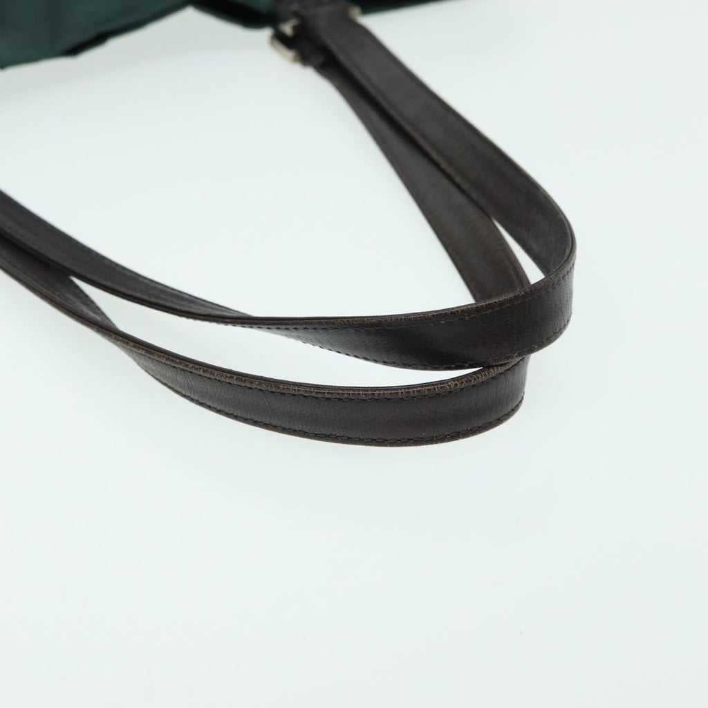 FENDI Tote Bag Nylon Leather Green Brown84445