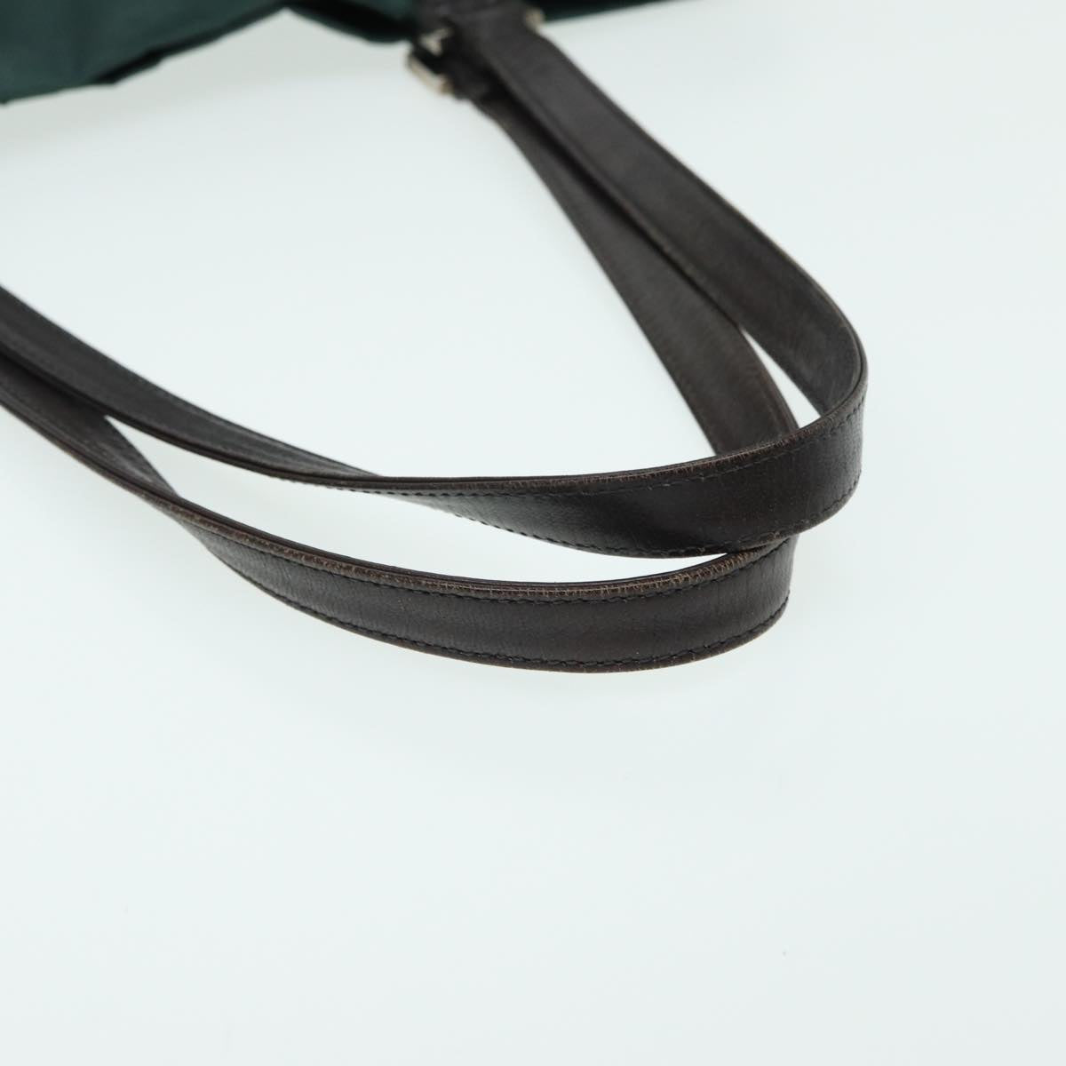 FENDI Tote Bag Nylon Leather Green Brown84445