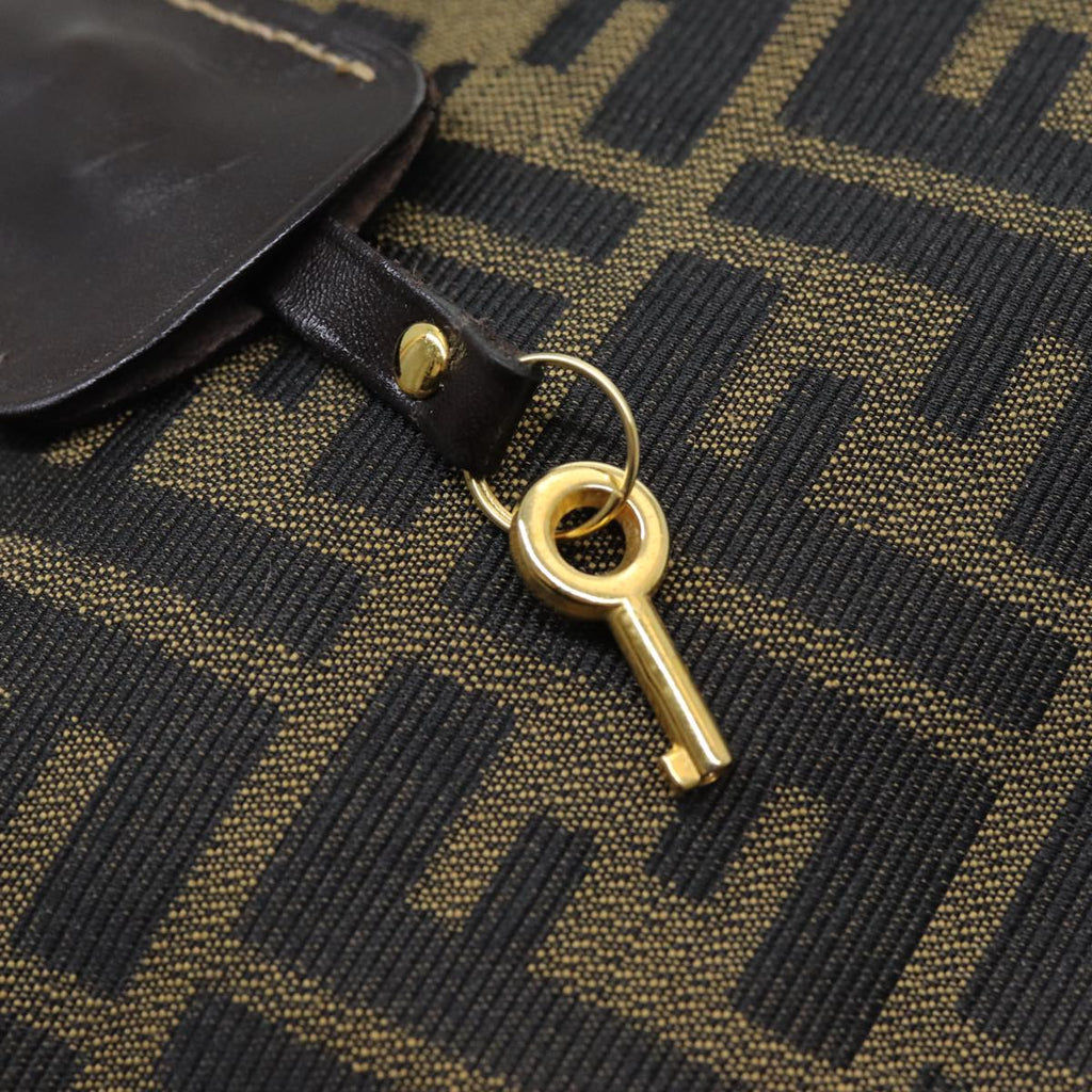 FENDI Zucca Canvas Vanity Pouch Brown Black84448