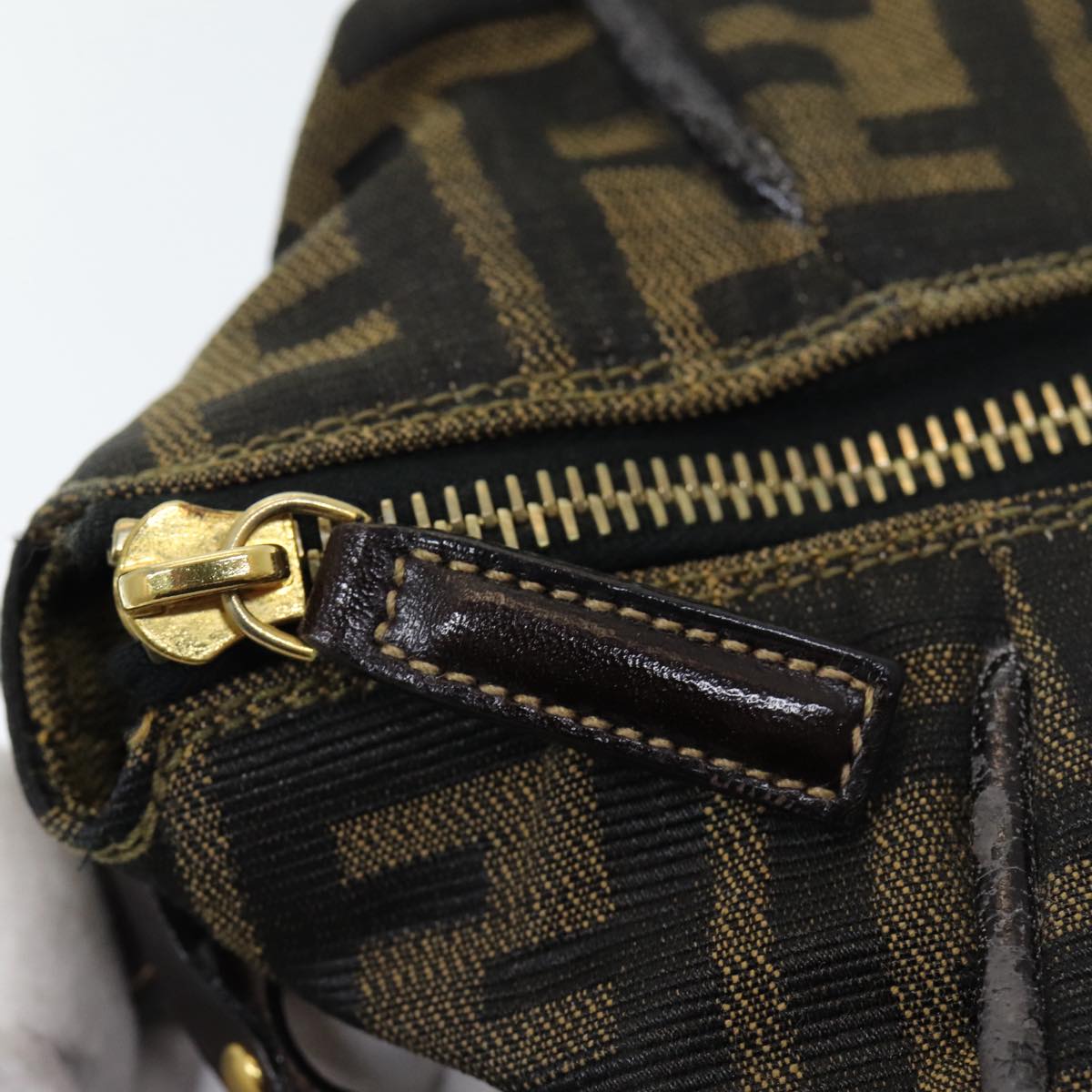 FENDI Zucca Canvas Vanity Pouch Brown Black84448