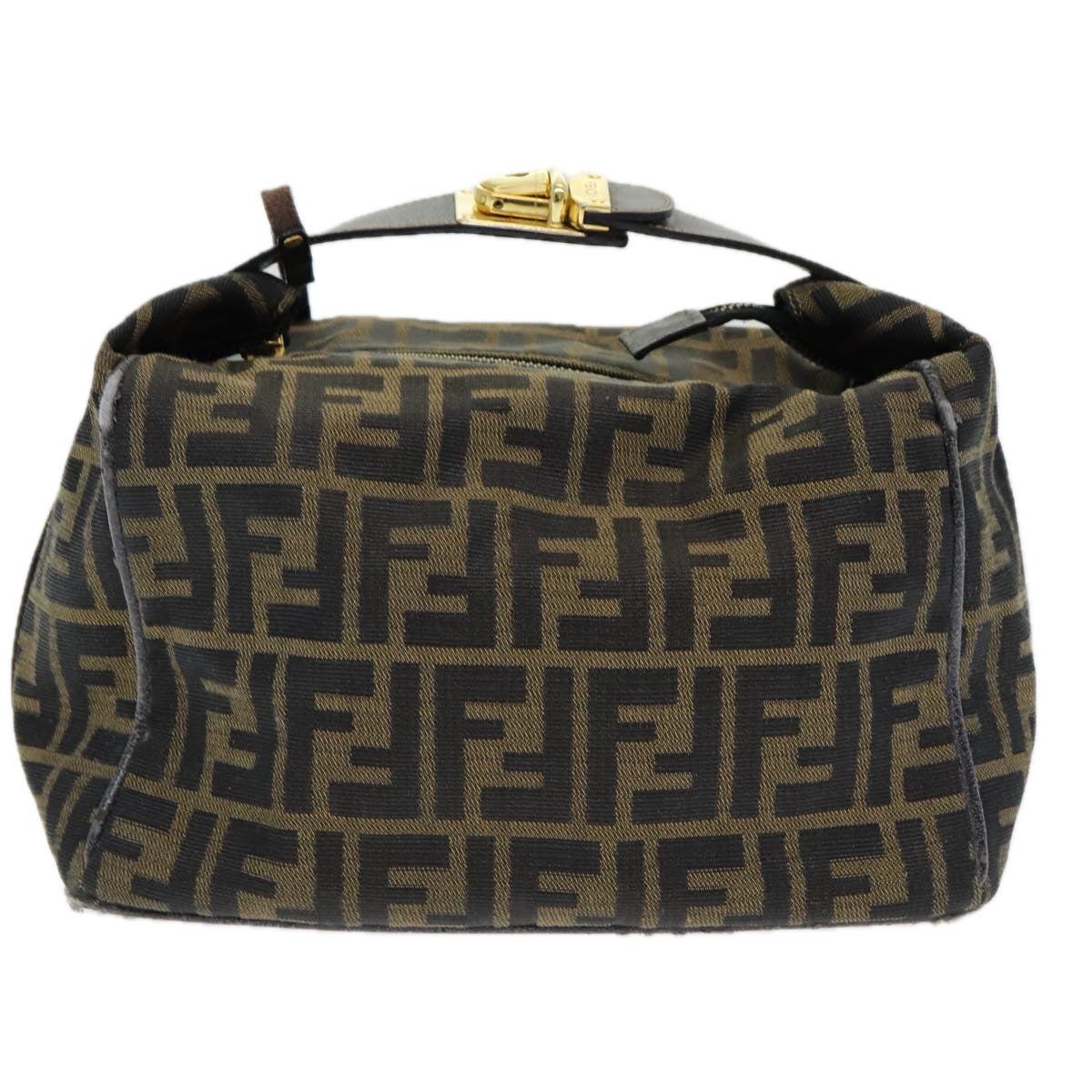 FENDI Zucca Canvas Vanity Pouch Brown Black84448