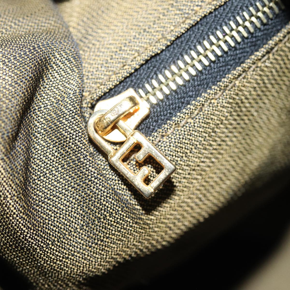 FENDI Zucca Canvas Vanity Pouch Brown Black84448