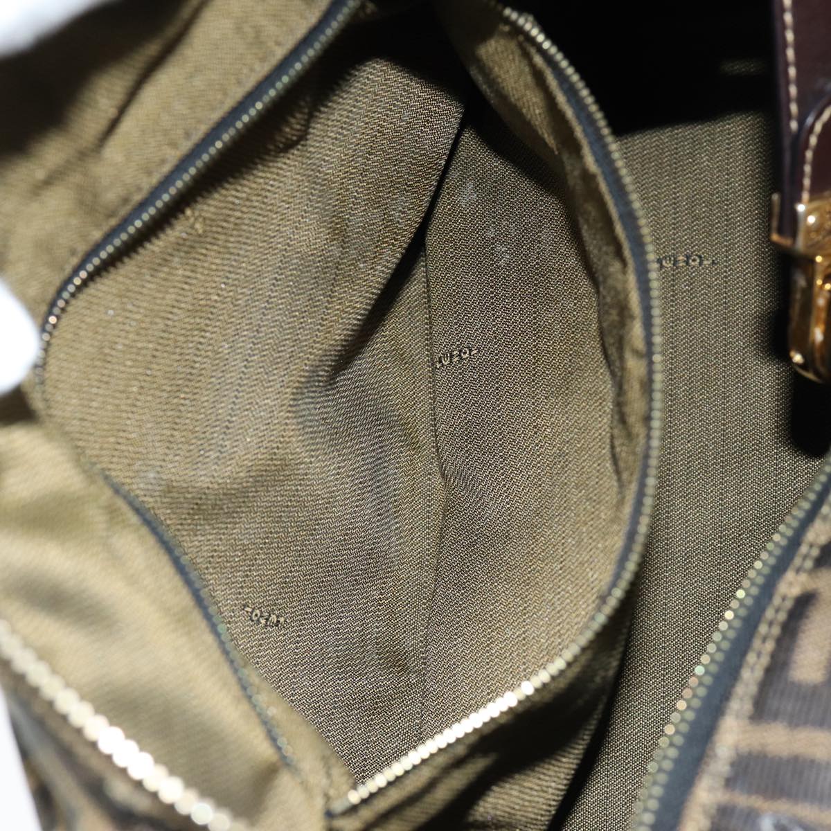 FENDI Zucca Canvas Vanity Pouch Brown Black84448