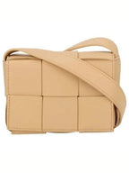 Bottega Veneta Intrecciato Cassette Small Cross Bag Almond