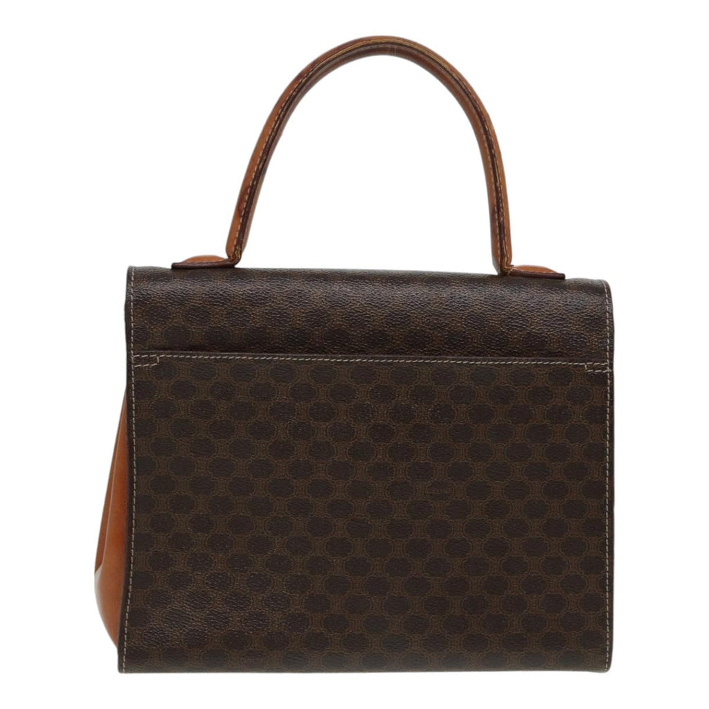 CELINE Macadam Canvas Hand Bag PVC Leather Brown Auth 84552