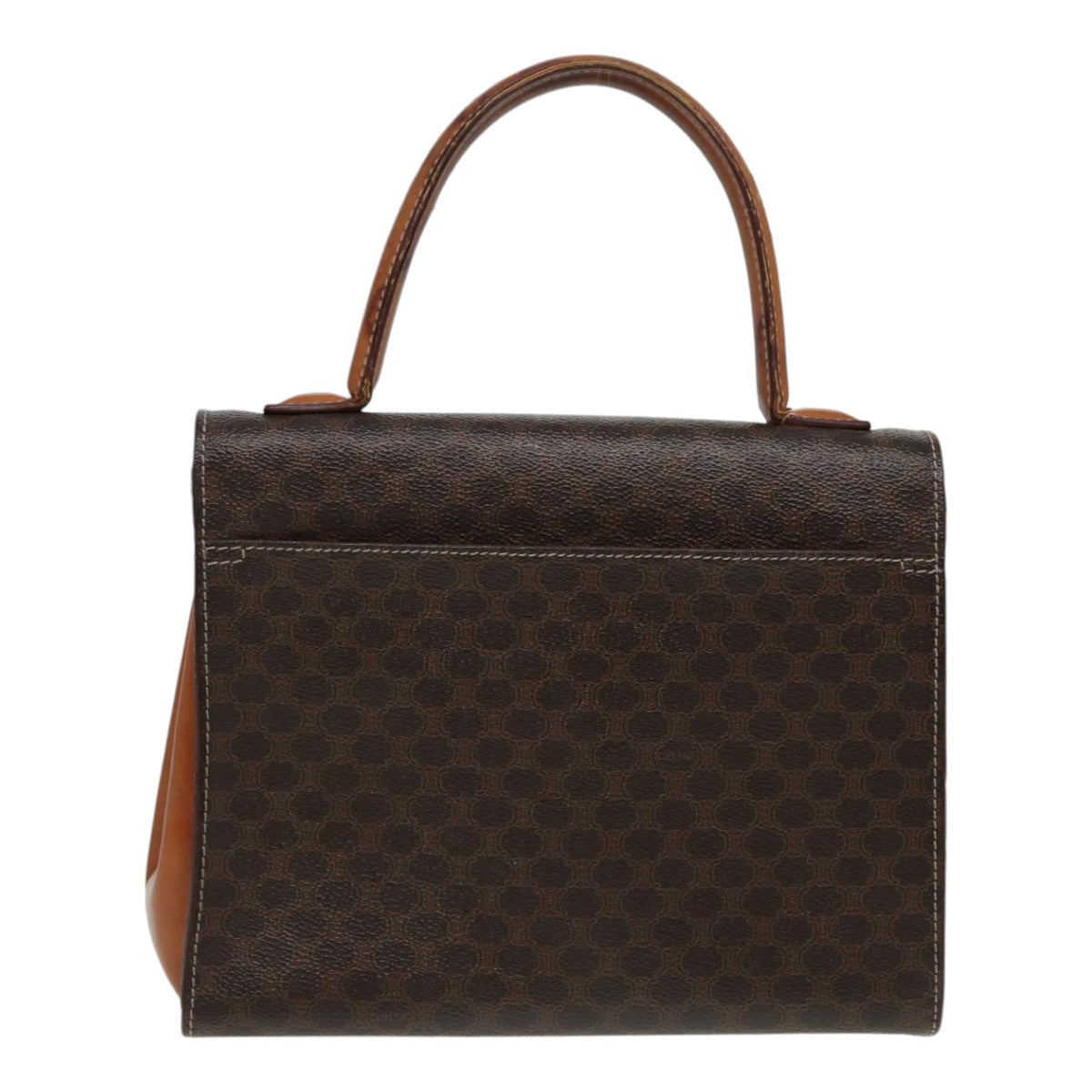 CELINE Macadam Canvas Hand Bag PVC Leather Brown Auth 84552