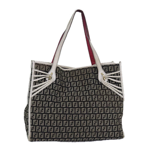 FENDI Zucchino Canvas Tote Bag Brown Gold84553