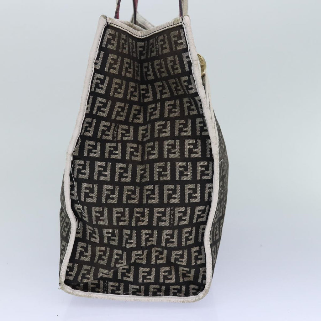 FENDI Zucchino Canvas Tote Bag Brown Gold84553