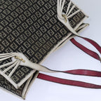 FENDI Zucchino Canvas Tote Bag Brown Gold84553