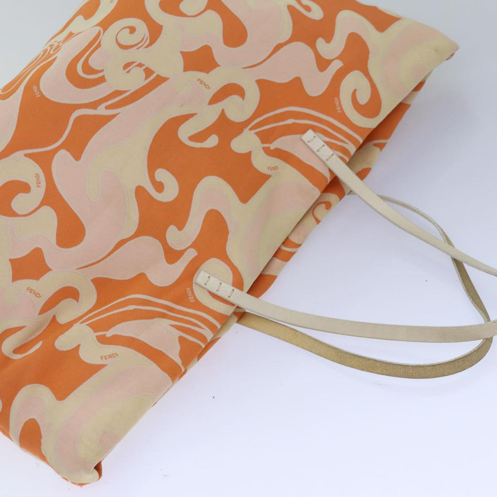 FENDI Tote Bag Canvas Orange Gold84555