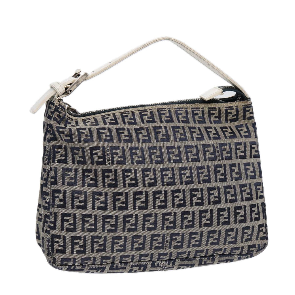 FENDI Zucchino Canvas Accessory Pouch Navy84615