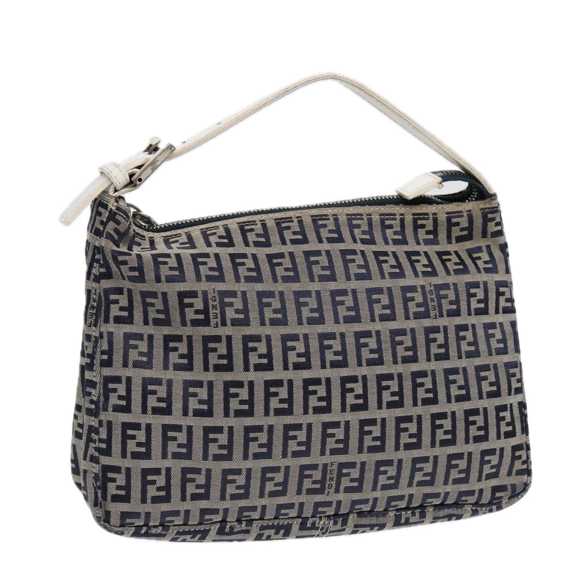 FENDI Zucchino Canvas Accessory Pouch Navy84615