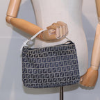 FENDI Zucchino Canvas Accessory Pouch Navy84615