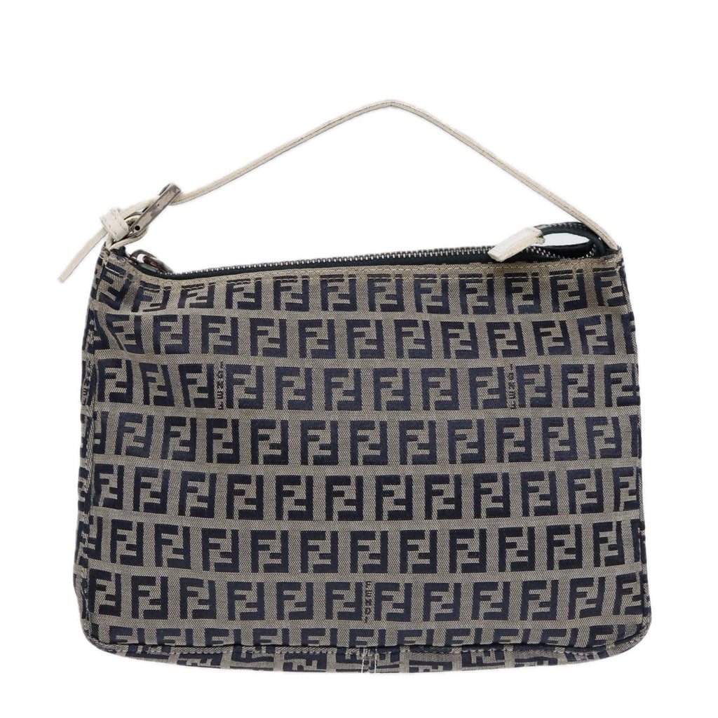 FENDI Zucchino Canvas Accessory Pouch Navy84615