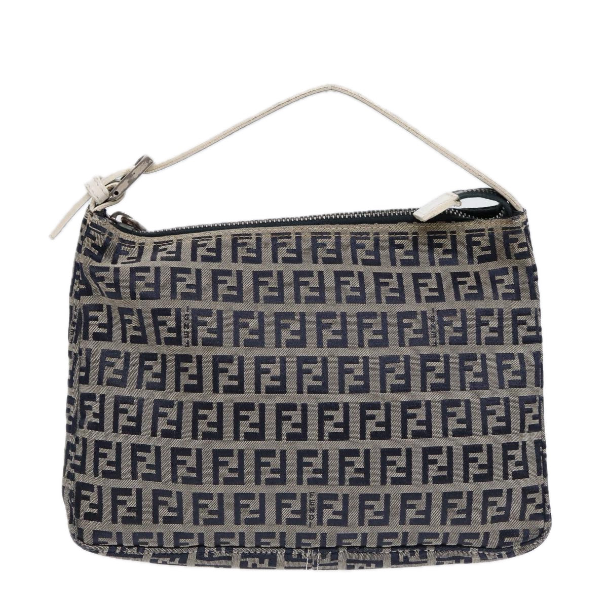 FENDI Zucchino Canvas Accessory Pouch Navy84615