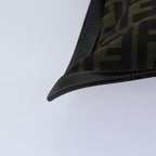 FENDI Zucca Canvas Clutch Bag Brown Black gold84616