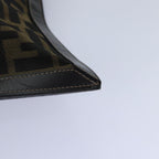 FENDI Zucca Canvas Clutch Bag Brown Black gold84616