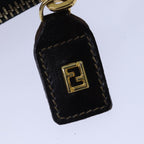 FENDI Zucca Canvas Clutch Bag Brown Black gold84616