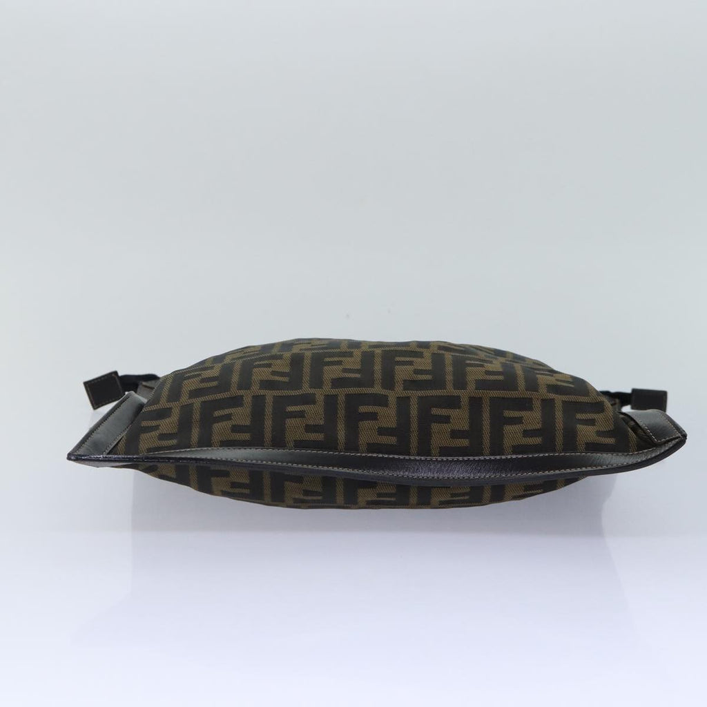 FENDI Zucca Canvas Clutch Bag Brown Black gold84616