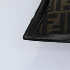 FENDI Zucca Canvas Clutch Bag Brown Black gold84616