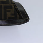 FENDI Zucca Canvas Clutch Bag Brown Black gold84616