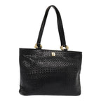 FENDI Tote Bag Leather Black Gold84621