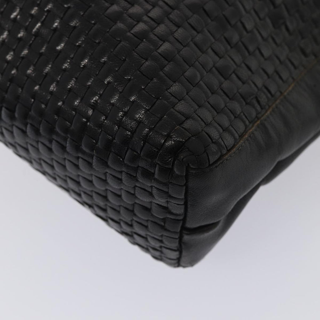 FENDI Tote Bag Leather Black Gold84621