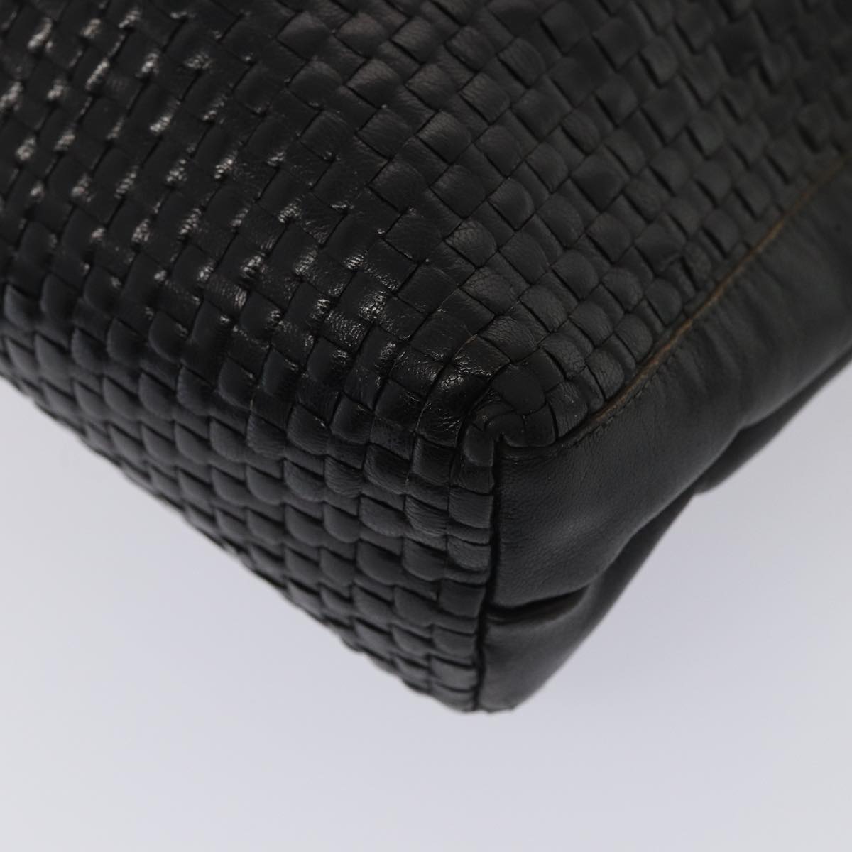 FENDI Tote Bag Leather Black Gold84621