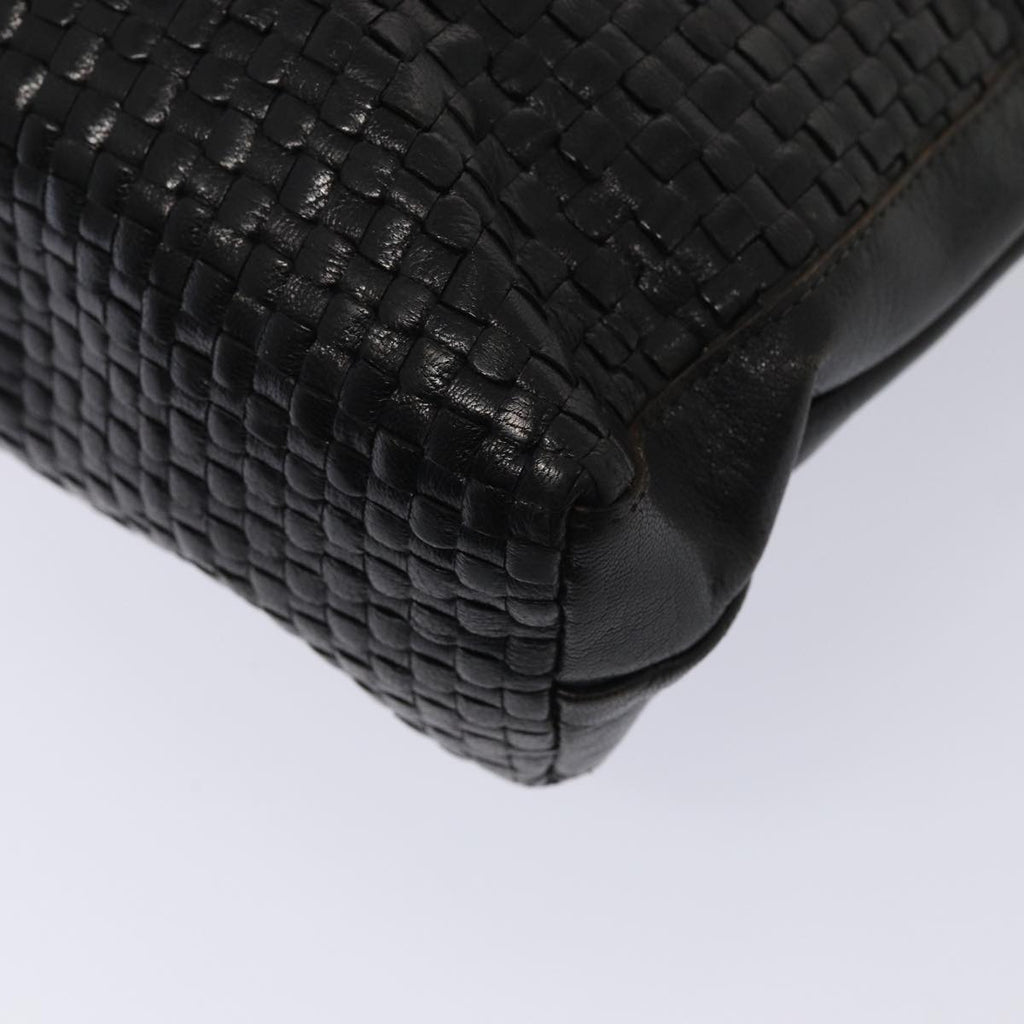 FENDI Tote Bag Leather Black Gold84621
