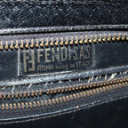 FENDI Tote Bag Leather Black Gold84621