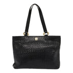 FENDI Tote Bag Leather Black Gold84621